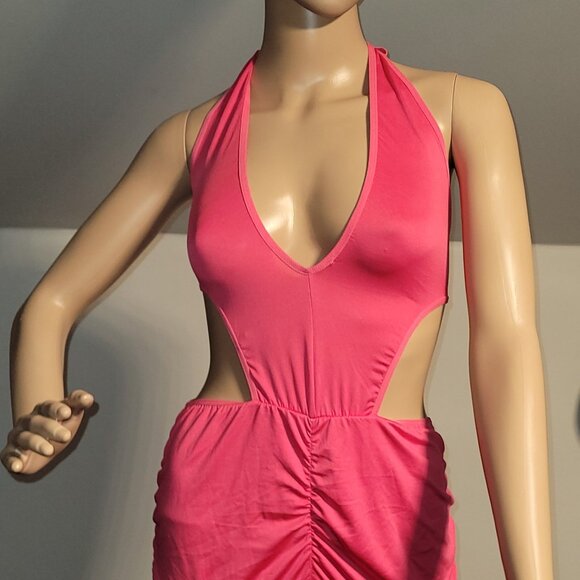 Sexy Women Pink Long Classy Dress Mermaid Club Style Small SL6074 - Picture 4 of 9
